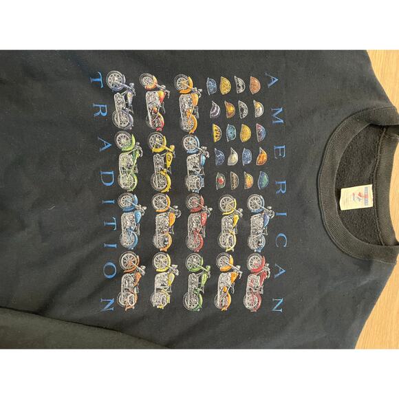 VTG‎ American legends motorcycle crewneck sweatshirt size large - Picture 3 of 5